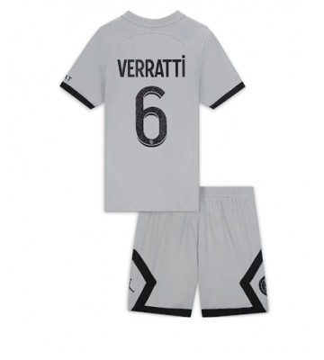 Paris Saint-Germain Marco Verratti #6 Bortedraktsett Barn 2022-23 Kortermet (+ Korte bukser)